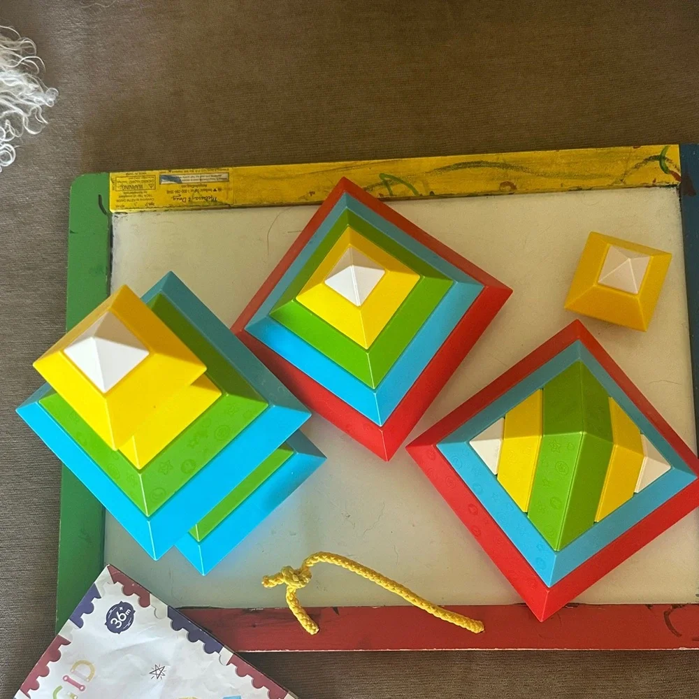 Vibrant Geometric Stacking Blocks Set - Picture 3 of 4
